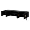 RTV cabinet PALAZZO 200x42x60 black + oak craft