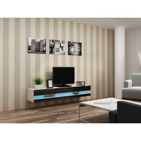 Cama TV stand VIGO NEW 30/180/40 white/black gloss