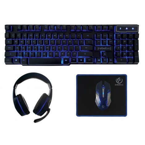 Rebeltec SHERMAN keyboard, mouse, pad, headphones for gamers combo