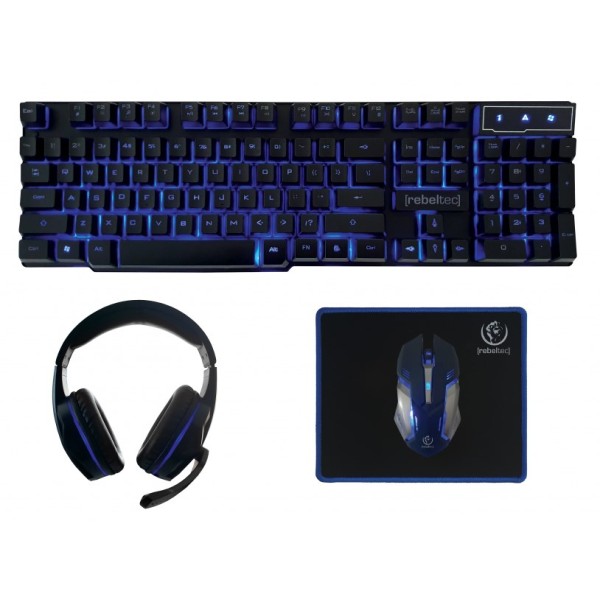 Rebeltec SHERMAN keyboard, mouse, pad, headphones ...