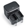 Severin FR 2453 fryer Double 3.25 L Stand-alone 2850 W Hot air fryer Black, Silver