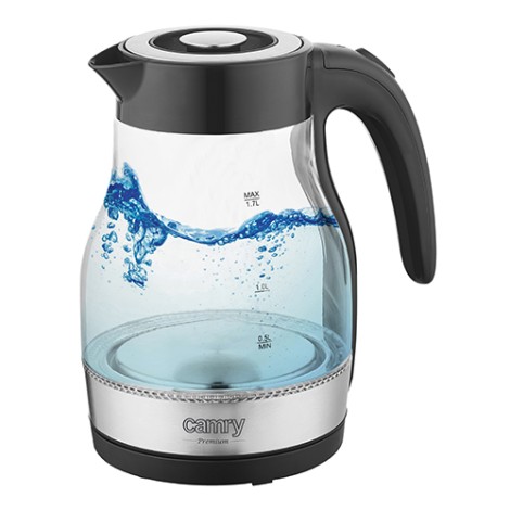 Camry | Kettle | CR 1300 | Electric | 2200 W | 1.7 L | Glass | 360° rotational base | Black