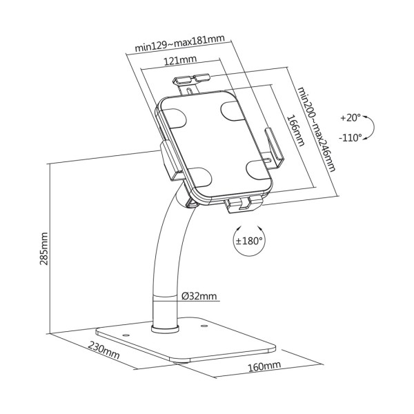 Maclean MC-468W Universal Tablet Stand Holder ...