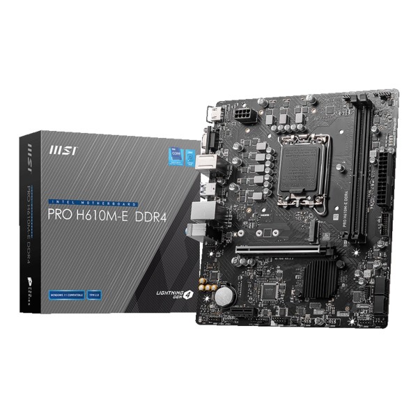 Mainboard|MSI|Intel H610|LGA1700|MicroATX|Memory DDR4|Memory slots 2|1xPCI-Express 1x|1xPCI-Express ...