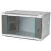 Q-LANTEC 19" 4U Wandregal 600x450, Glastür, grau