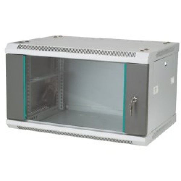 Q-LANTEC 19" 4U Wandregal 600x450, Glastür, ...