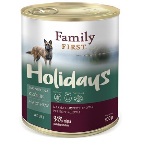 FAMILY FIRST Holidays Adult Lamb, Rabbit, Carrot - Wet dog food - 800g