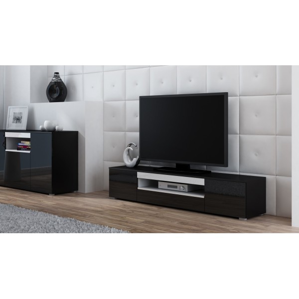 Cama TV stand VIVA 180 black/black ...