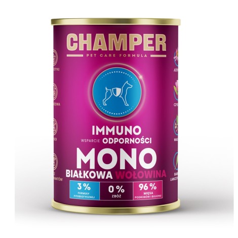 CHAMPER Immuno Beef - wet dog food - 400g