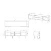 RTV cabinet JUTA 180x39.5x55.5 black + linol calabria