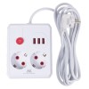 Maclean power strip, extender 2 sockets + 3xUSB, 110-240V AC 50/60Hz, 2.1A max 2500W, 3 m, white, MCE388 W