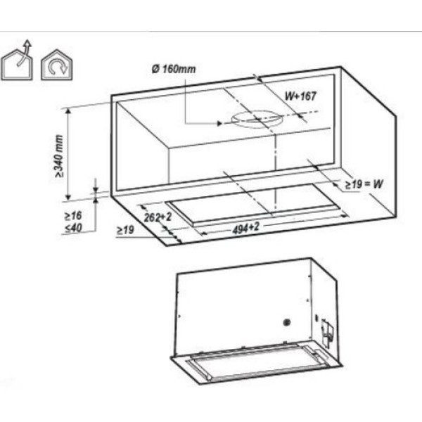 Elica LANE MBL/A/52 Built-in Black 550 ...