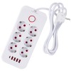 Maclean power strip, 6 socket extension + 4xUSB, 110-240V AC 50/60Hz, 2.1A max 2500W, 1.5 m, white, MCE389 W