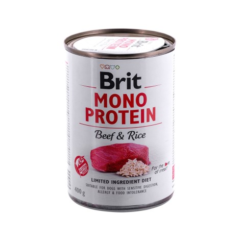 BRIT Mono Protein Beef & Rice - wet dog food - 400g