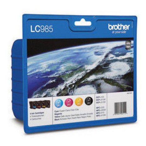 Brother LC985VALBP Multipack | Ink Cartridge | Black, Cyan, Magenta, Yellow