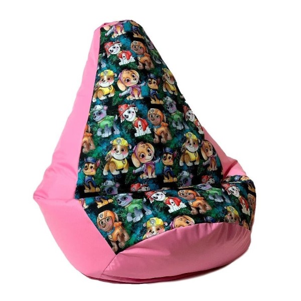 Sako bag pouffe Pear print pink-PAW ...