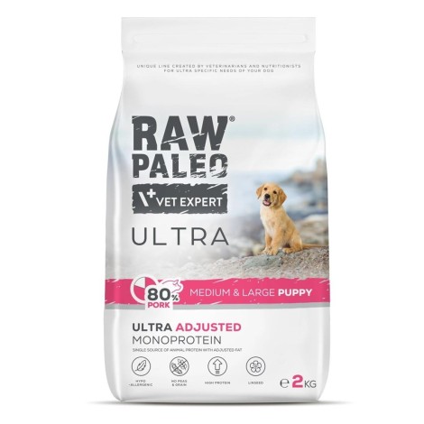 RAW PALEO Ultra Pork Medium & Large Puppy - dry dog food - 2kg