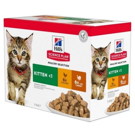 HILL'S Feline Kitten Multipack Poultry - saszetka 12x85g