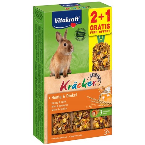 VITAKRAFT Kräcker Honey with spelt - treat for rabbits - 2 + 1