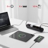 Maclean power strip, 3-socket extension cable + 3xUSB, 110-240V AC 50/60Hz, 2.1A max 2500W, 1.5m, black, MCE394 B