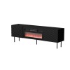 Cama LUCCA TV cabinet 180x40x59 black + black fireplace