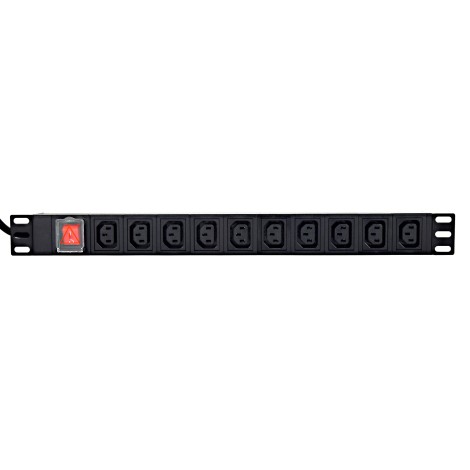 EnerGenie EG-PDU-10C132C19 Power distribution unit (PDU), 10 pcs C13 sockets, 1U, 16A, C20 plug 2 m cable, black