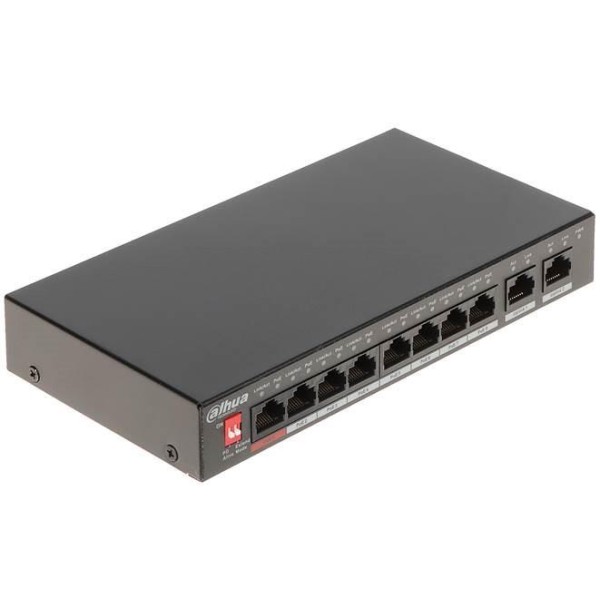 Switch|DAHUA|PFS3010-8ET-96-V2|Desktop/pedestal|PoE ports 8|96 Watts|DH-PFS3010-8ET-96-V2