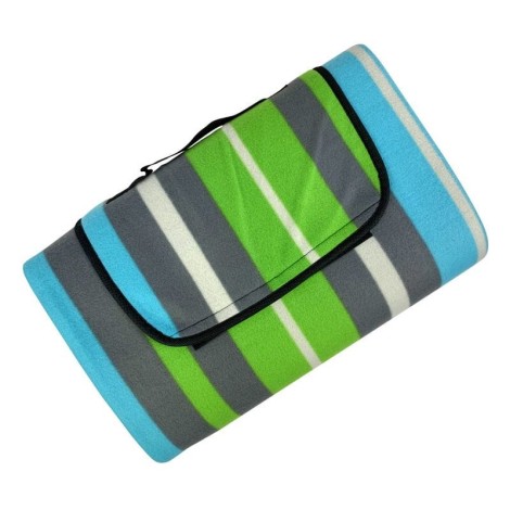 PROMIS Picnic Blanket, Green Stripes, 200 cm x 150 cm