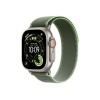 Apple 49mm Green/Neon Trail Loop - M/L - Natural Titanium Finish