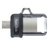 SanDisk Ultra Dual m3.0 USB flash drive 32 GB USB Type-A / Micro-USB 3.2 Gen 1 (3.1 Gen 1) Black, Silver, Transparent