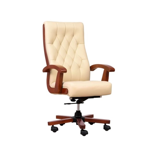 CONSUL cream leather armchair