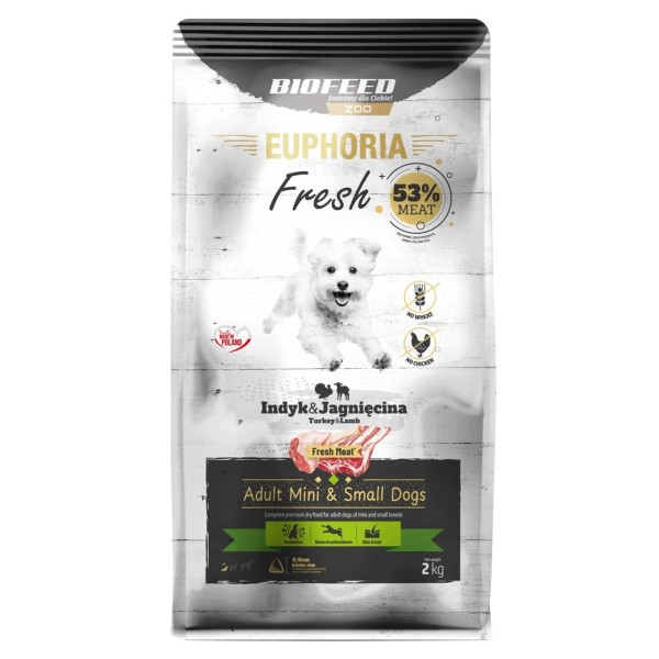 BIOFEED Euphoria Fresh Meat Indyk/Jagnię Xs/S ...
