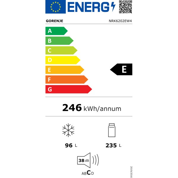 Gorenje Refrigerator | NRK6202EW4 | Energy ...