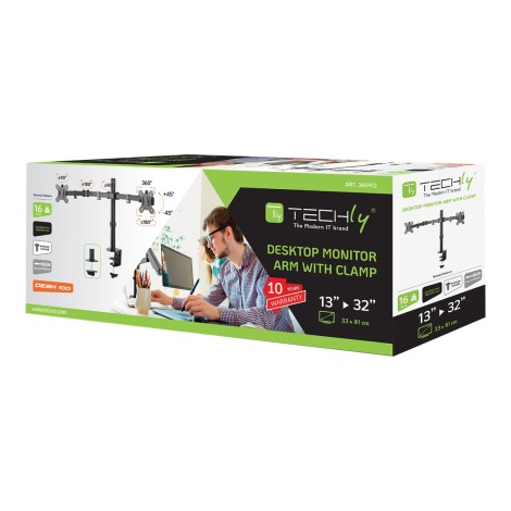 TECHLY Desk Stand for 2 Monitors 13-32i