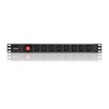 Qoltec 53998 Power strip for RACK 19" | 1U | 10A | PDU | 8xIEC C13 | 2m