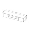 Cama TV stand VIVA 180 white/white gloss + black