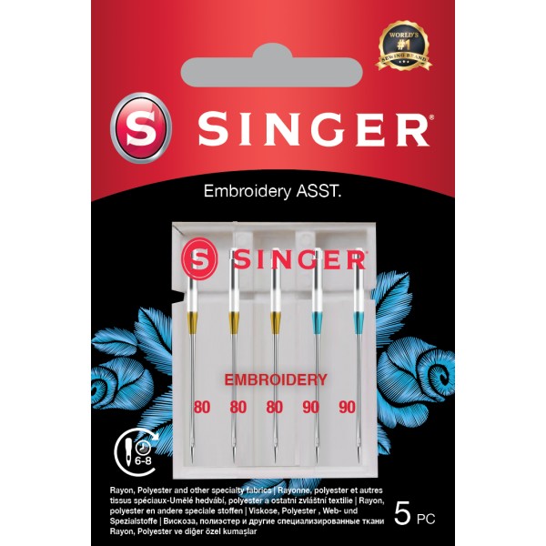 Singer | Embroidery Needle ASST 5PK