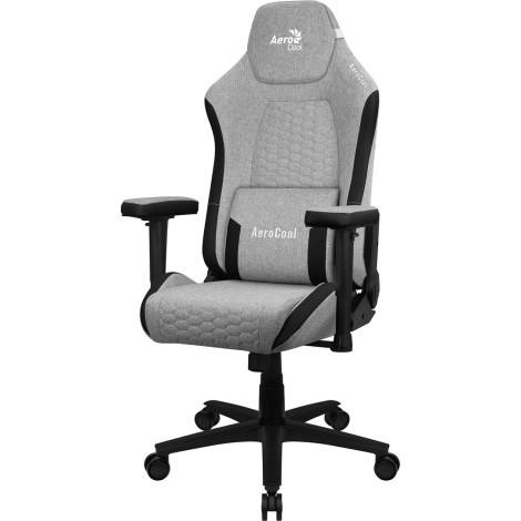 Aerocool CROWNASHGR, Ergonomic Gaming Chair, Adjustable Cushions, AeroWeave Technology, Grey