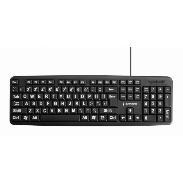 KEYBOARD STANDART USB ENG BIG/LETT. BLACK ...