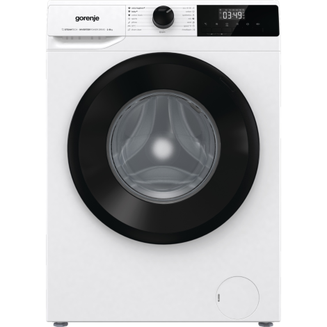 Gorenje | Washing Machine | W11NHPI84AS | Energy efficiency class A | Front loading | Washing capacity 8 kg | 1400 RPM | Depth 54 cm | Width 60 cm | Display | LED | Steam function | White