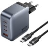 Ładowarka Vention 100W GaN 1x USB-A 3x USB-C + kabel USB-C do USB-C 1m