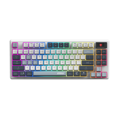 MSI FORGE GK600 TKL WIRELESS SKY | Gaming Keyboard | Wireless | US | Bluetooth | 2.4 GHz, Bluetooth, USB 2.0 | Mechanical Linear