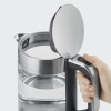 Severin WK 3420 electric kettle 1.7 L 2200 W Black, Stainless steel, Transparent