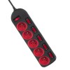 Maclean MCE204 power extension 1.5 m 5 AC outlet(s) Indoor Black, Red