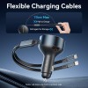 MOBILE CHARGER CAR USB/3P BLACK FFOB0 VENTION