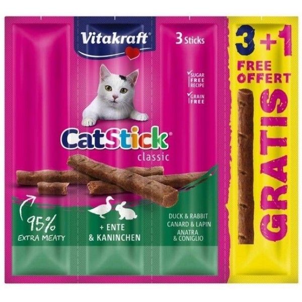 VITAKRAFT CAT STICK MINI królik/kaczka 3+1 ...