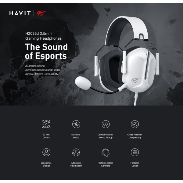 Havit H2033D Gaming Kulaklık Beyaz Headset ...