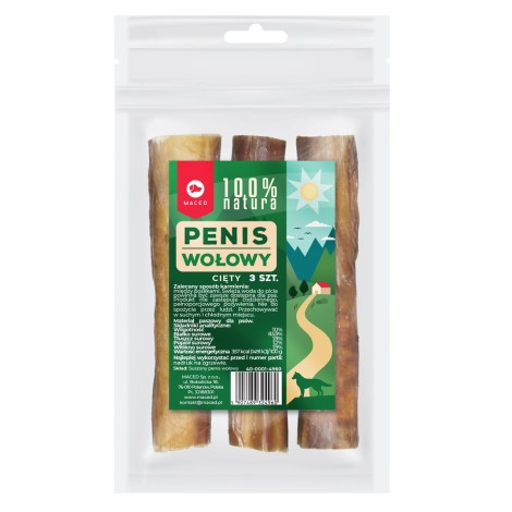 MACED 100% Natura Beef penis 3 pcs. - dog treat - 300g