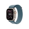 Apple 49mm Light Blue Alpine Loop - Medium - Natural Titanium Finish