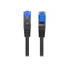 Patch Cord cat. 6 FTP | PCF6A-10CC-0025-BK | S/FTP | S/FTP shielding type – Aluminium braid on wire and each pair foiled additionally. The coating is made of low-smoke and Halogen-free materials (LSZH). Category compliance confirmed by Fluke tester.  Stra